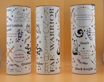 Quicksilver Kingfisher 20 oz/30oz Skinny Tumbler • Romantasy Book Fan Gift