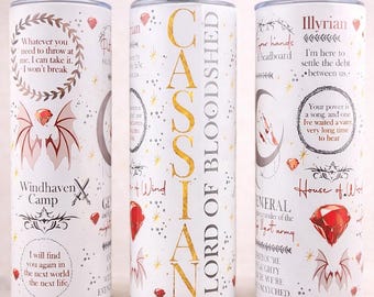 ACOTAR Cassian 20oz/30oz Skinny Tumbler | Illyrian Warrior Bookish Gift