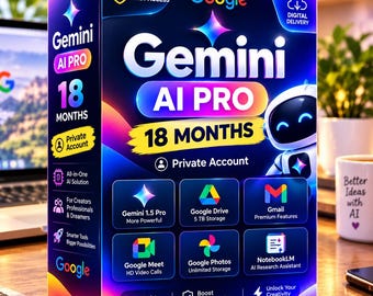 Gemini Pro Bundle 5TB Storage | Veo 3 + Flow + Nano Banana | NotebookLM & Antigravity | Private Account | Instant Redeem Link | Fast Service
