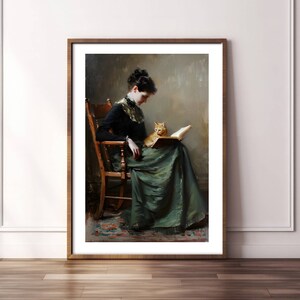 Vintage Portrait, Woman Reading,Printable Wall Art,Instant Downloadable Art Print,Elegant Wall Art For Home Or Office,Vintage Style Print