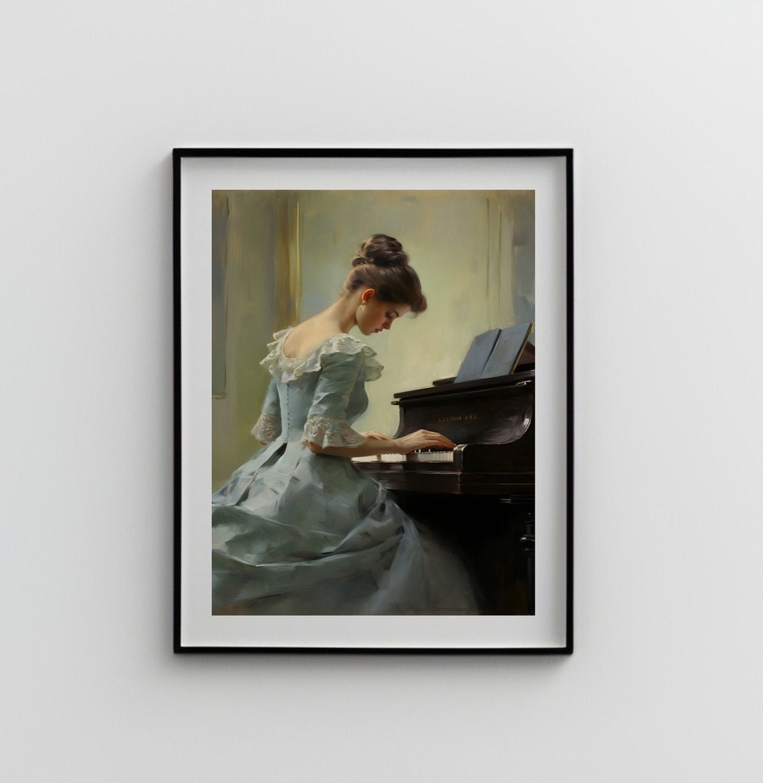 Vintage Woman Playing Piano Printable Download,wall Art,instant ...