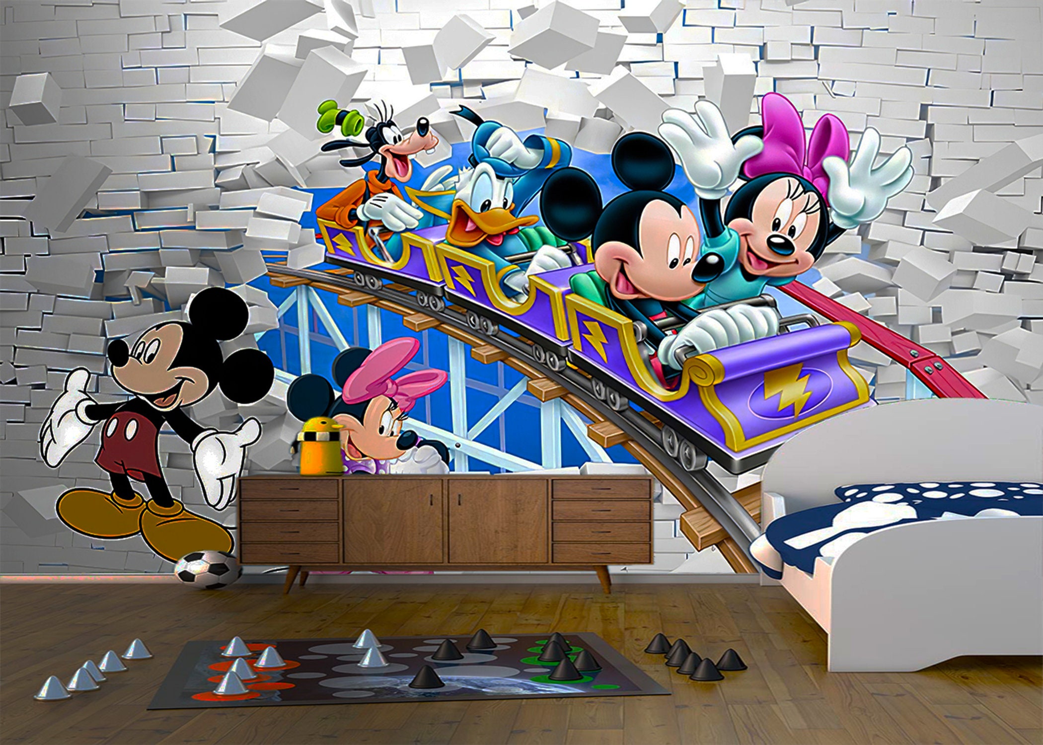 Mickey Mouse Wallpaper Walt Disney Donald Cuk Wallpaper - Etsy