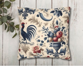 Vintage French Toile Pillow Cover, Toile De Jouy Pillow Case, Blue Chinoiserie Pillowcase, French Country Decor, Sofa Throw Pillow Case