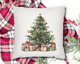 Christmas Tree Pillow Cover, Christmas Pillowcase, Winter Decor, Christmas Decor, Rustic Farmhouse Decor, Christmas Farmhouse Pillowcase