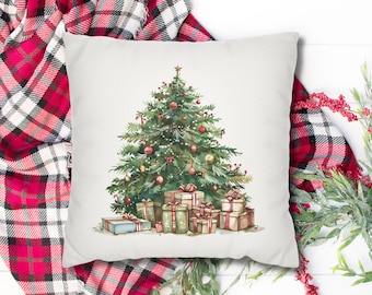 Christmas Tree Pillow Cover, Christmas Pillowcase, Winter Decor, Christmas Decor, Rustic Farmhouse Decor, Christmas Farmhouse Pillowcase