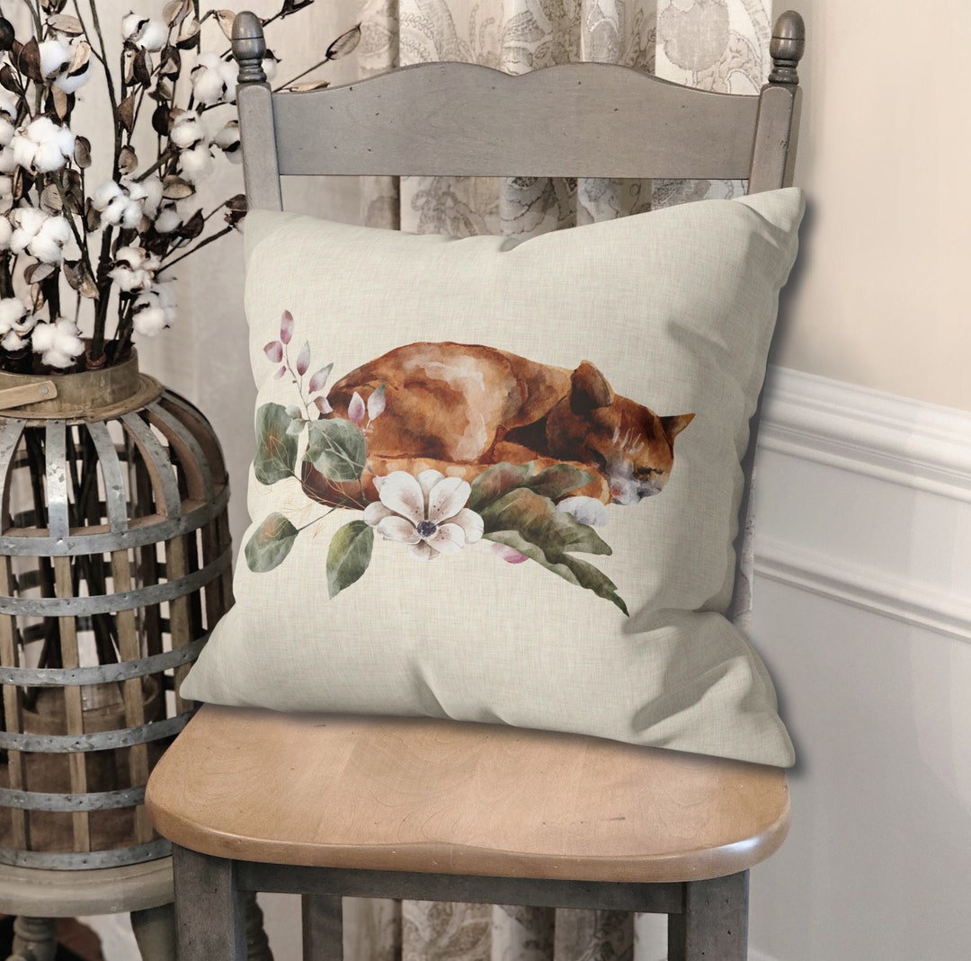 Cat Pillowcase Cat Pillow Cover Fall Pillow Case Cat Lover Etsy
