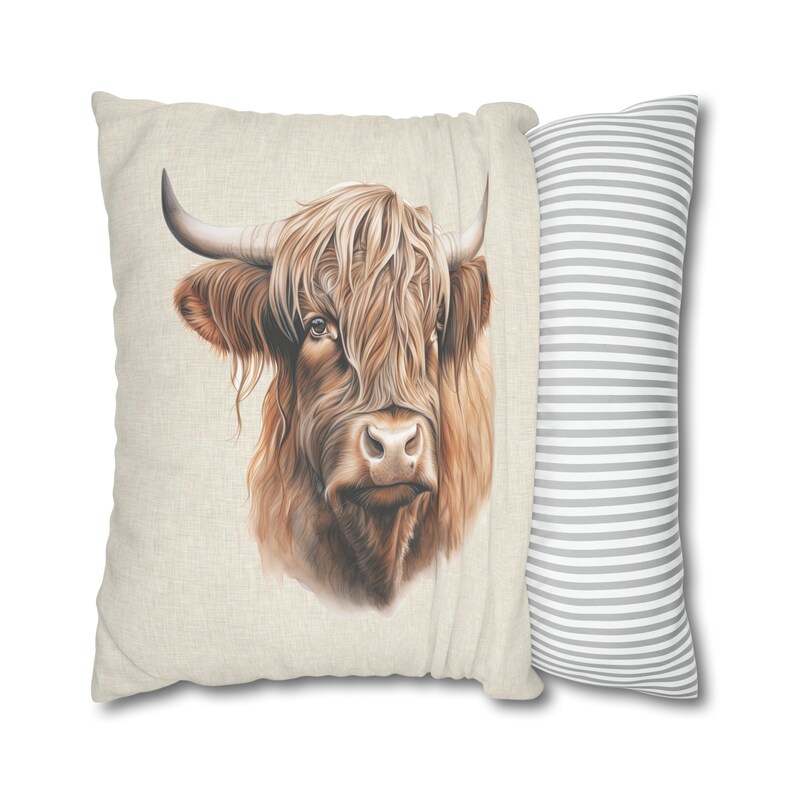 Highland Cow Pillow Cover Farmhouse Pillow Case Farm Animal - Etsy