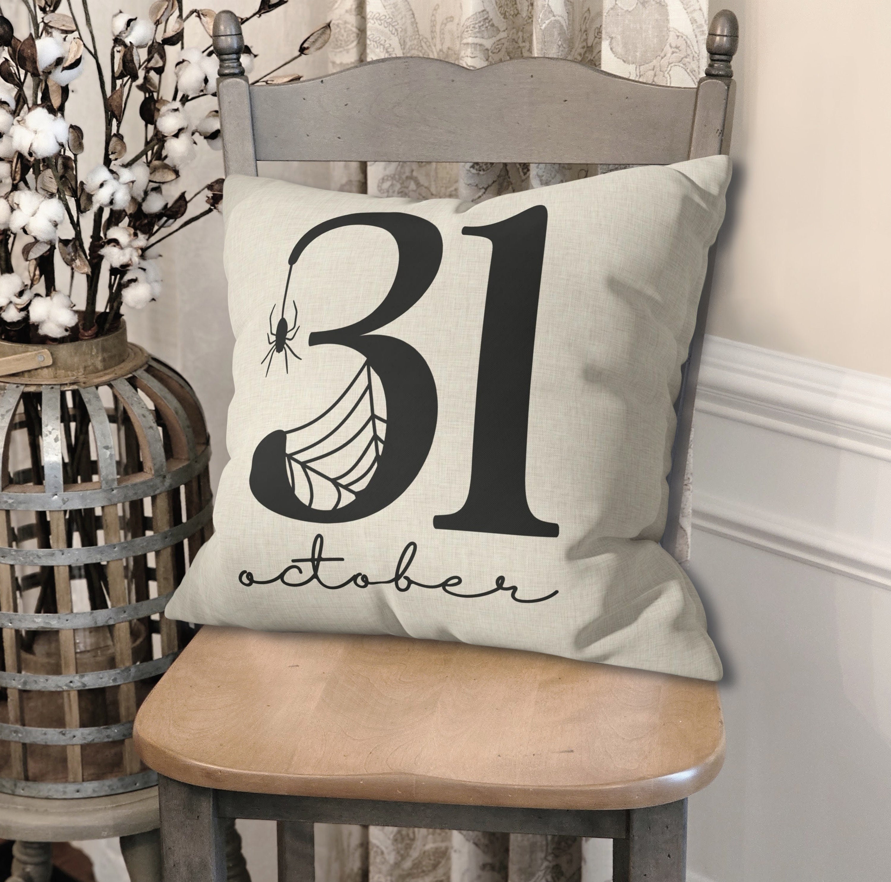 October 31 Halloween Pillow, Modern Farmhouse Autumn Decor – AbbyKate Home