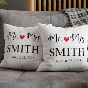 Personalized Pillow, Custom Pillow, Couple Pillow, Mr and Mrs Pillow, Wedding Pillow, Engagement Gift for Couple, Custom Wedding Gift