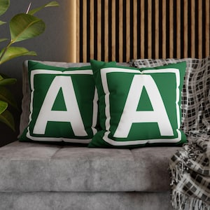 Personalized Initial Pillow Bold Letter Block Cushion  Nursery Decor, Newborn Gift Idea, Kids Room Decor, Custom Dorm Room Throw Pillow