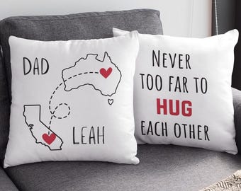 Personalized Long Distance Map Pillow: Custom Family Keepsake