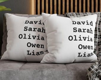 Personalized Family Name Pillow: Custom Text Throw Cushion