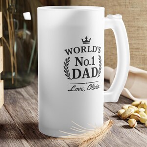Custom best dad Glass Beer Mug, Perfect Gift for Father&#39;s Day, Personalized Drinkware, Unique Dad Present, Celebrate Special Occasions