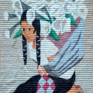 Grande suspension murale vintage crochetée à la main