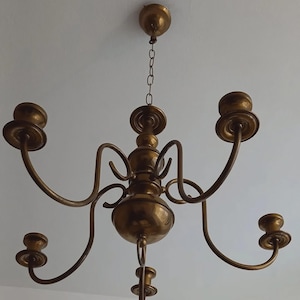 Vintage Brass 5-Arm Chandelier