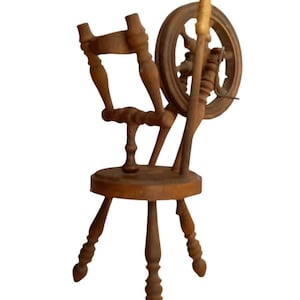 Vintage Miniature Wooden Spinning Wheel