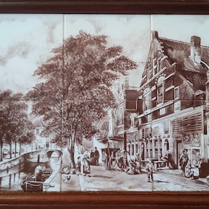 Vintage Niederländische Fliesen Tableau