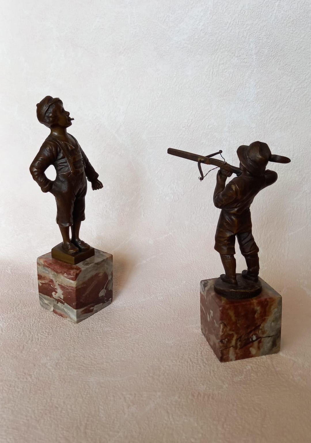 Rare Antique Bronze Sculptures Pair — Ernst Beck & Ludwig Graefner Etsy