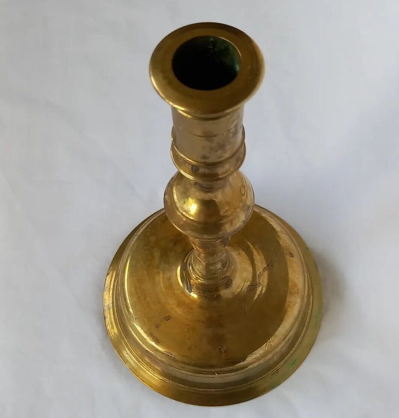 Antique Brass Bell Shaped Spanish Candlestick Etsy