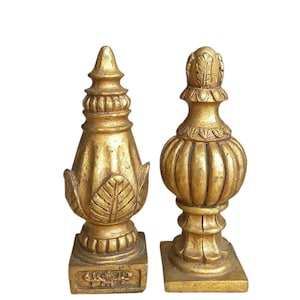 Vintage Gilded Decorative Finial Set