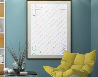 Math wall art, pattern style, Digital Product
