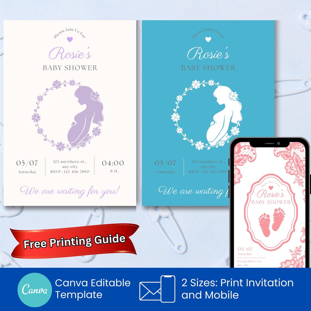 Baby Shower Card With Cute Wreath Design, Elegant New Baby Greeting ...