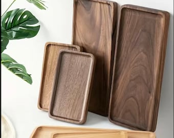 Acacia Wood Rectangular Wooden Platters for Food Holder/Bbq/Party Buffet Gift for anyone