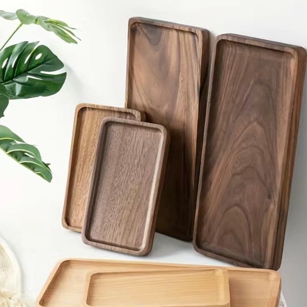 Acacia Wood Rectangular Wooden Platters for Food Holder/Bbq/Party Buffet Gift for anyone