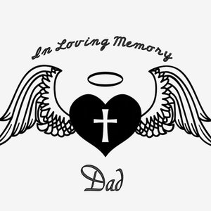 Custom IN LOVING MEMORY Praying Hands Vinyl Car Window Decal Sticker name Rip