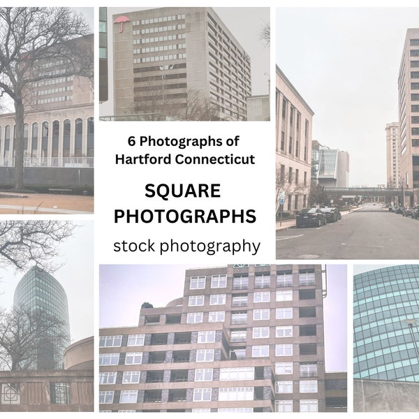 6 Photographs of Hartford Connecticut, Square, Use for Personal Projects or Blog, Stock Photography