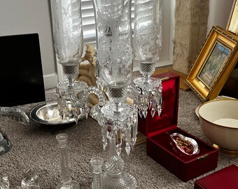 Baccarat 1970 of France crystal four light candelabra