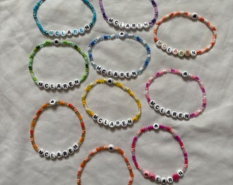 McLaren Inspired F1 Beaded Bracelet