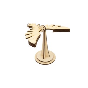 Laser Cut Plywood Balancing Bird - Miniature 3D Wooden Puzzle - Desk Accessory
