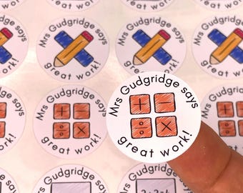 X40 Personalised Maths Teacher Stickers | Reward Stickers | Buy 5 Get 1 Free | Classroom Stickers | Mix & Match | Reward Classroom Stickers
