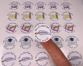 X40 Personalised English Teacher Stickers | Reward Stickers | Buy 5 Get 1 Free | Classroom Stickers | Mix & Match | Reward Stickers