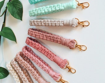 Mini Macrame Wristlet | Boho Mini Square Knot Macrame Wristlet | Wallet Strap| Key Holder | Macrame Keychain | Macrame Accessories | Gifts