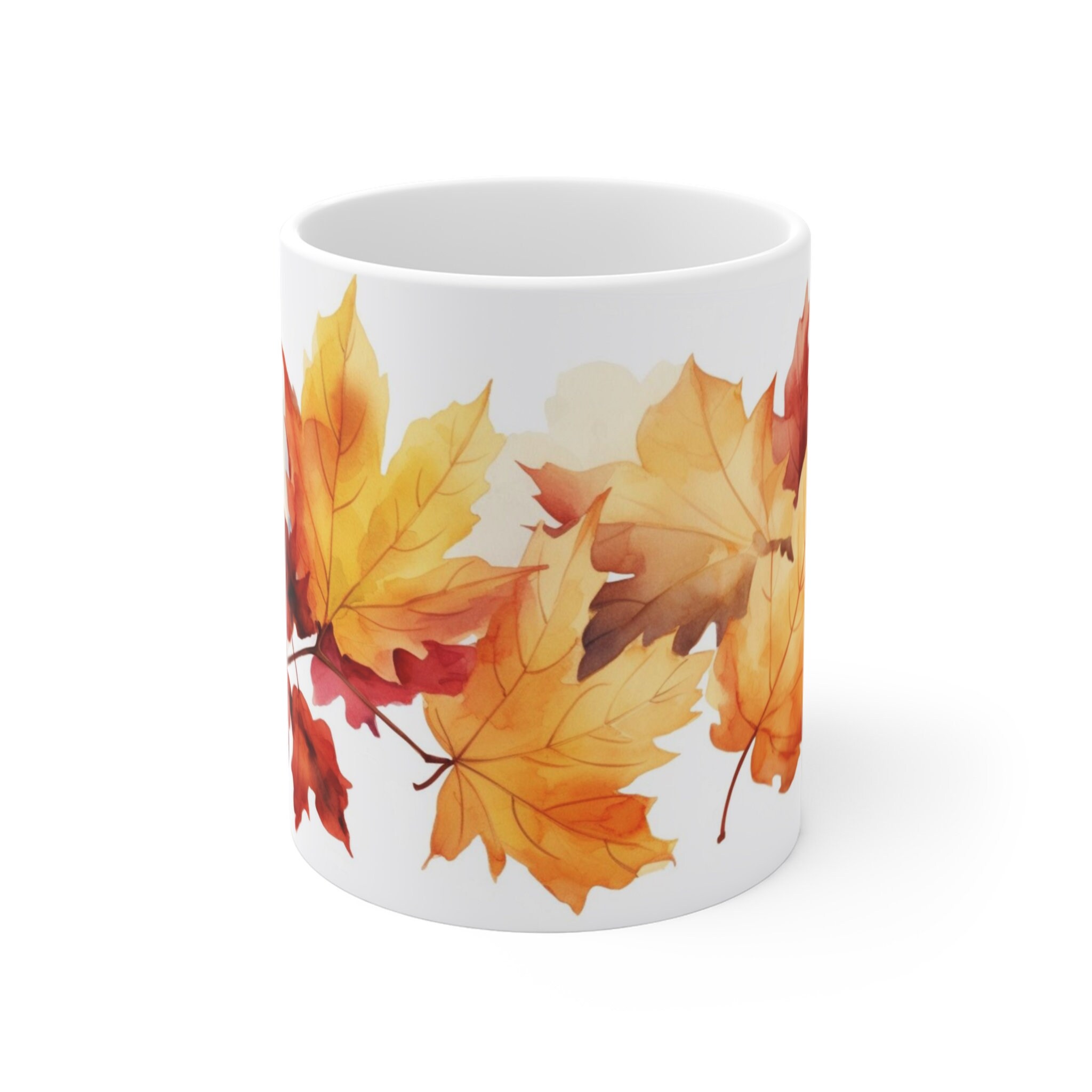 Autumn Leaves Glass Mug – Summer Moon Coffee