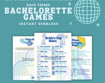 Laatste Disco Vrijgezellenfeestspellen Blauwe Bundel | Afdrukbare PDF | Direct downloaden | Aanpasbaar