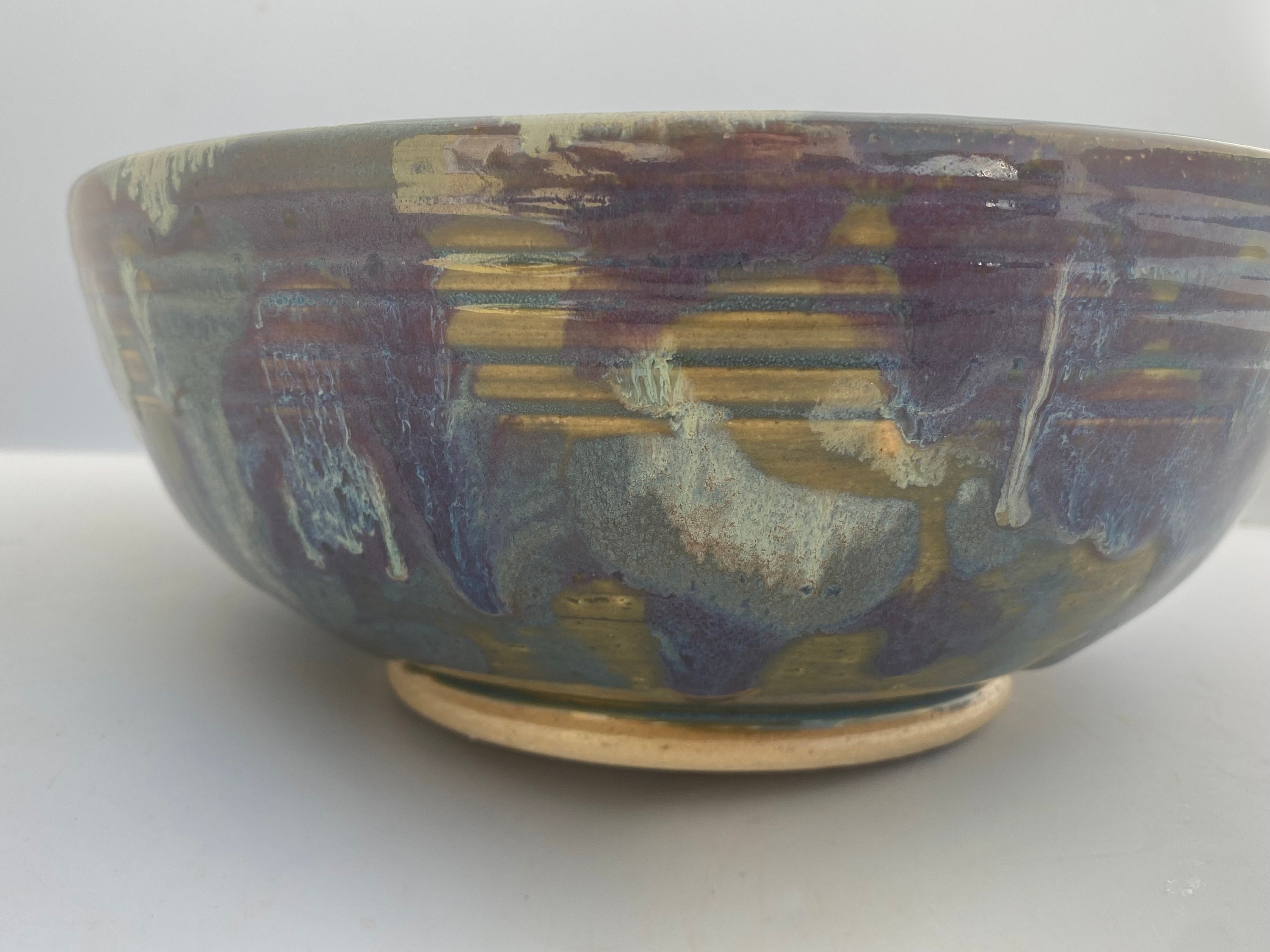 Handmade Wheel Thrown Large Pottery Bowl Fruit Dish Display Special ...