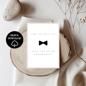 Cartes de proposition pour le meilleur homme et garçons d'honneur en téléchargement numérique, costume, TÉLÉCHARGEMENT IMMÉDIAT, prêtes à imprimer ou à modifier, modifiable avec Canva, modèle