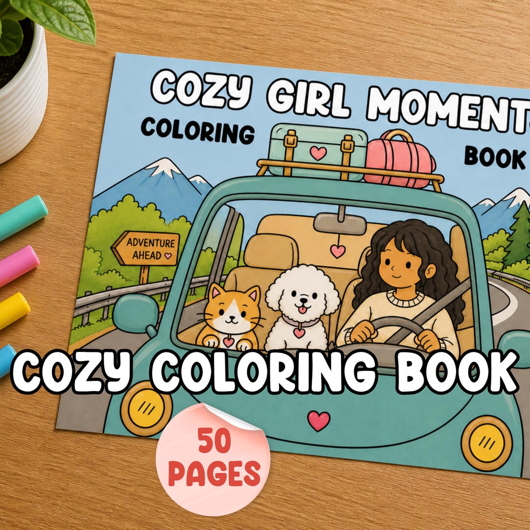 Cozy Girl Moments Coloring Book - Coco Wyo-style Drawings - Cute Girls ...