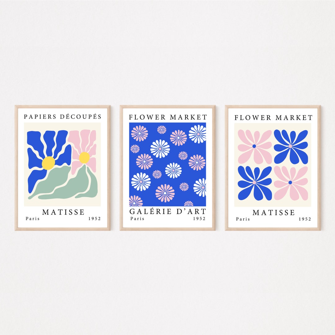 Unique Matisse Flower Market Posters Pink & Blue Modern Art Papiers ...