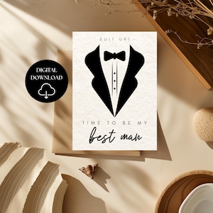 Cartes de proposition pour le meilleur homme et garçons d'honneur en téléchargement numérique, costume, TÉLÉCHARGEMENT IMMÉDIAT, prêtes à imprimer ou à modifier, modifiable avec Canva, modèle