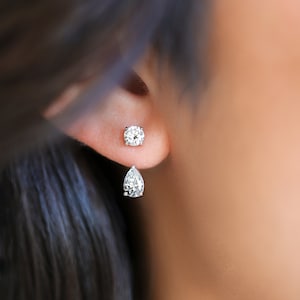 Solitaire Drop Earring Jacket in 14K Gold | Lab-Grown Diamond Earrings
