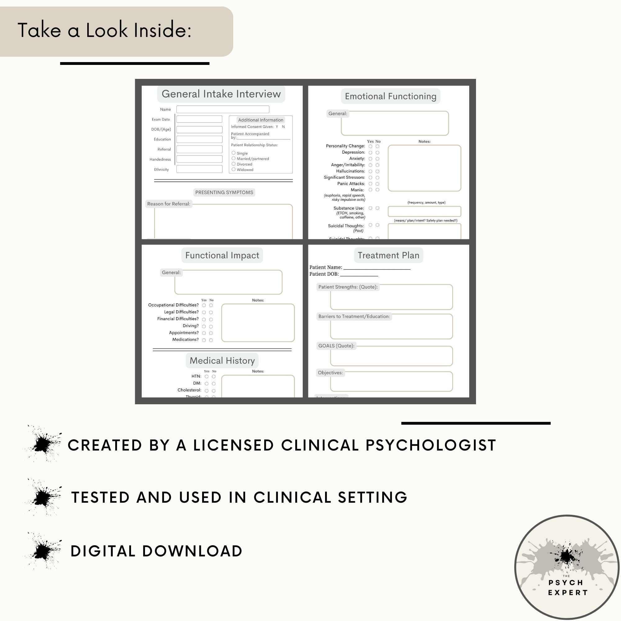 Clinical Intake Interview Form - Etsy