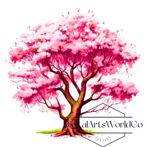 cherry blossom png, tree clipart, cherry blossom clipart, pink tree png, tree clipart digital download,