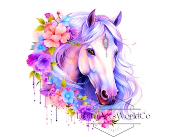 floral horse png, floral horse clipart, floral horse art, floral horse, horse png, transparent floral horse png, cute floral horse png