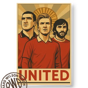 Manchester United Metal Sign Wall Decor | Vintage Art Deco Style