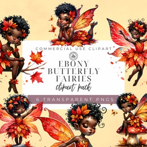 African American Fairy Clipart Wunderliche Aquarell Fee, African American Fee Clipart, Ebenholz Schmetterling Feen