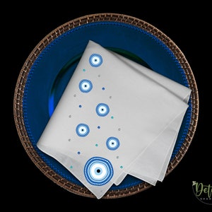 Tovagliolo di stoffa malocchio, tovaglioli personalizzati, tovaglioli da cocktail decoro malocchio, regalo per la mamma, amante dello yoga, tovaglioli da pranzo in poliestere